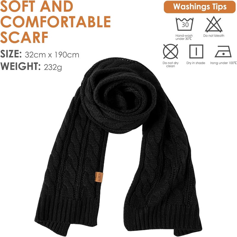 REDESS Women's Big Knit Scarf Winter Warm Long Wrap Cashmere Wool Thick Winter Large Chunky Scarf for Women - Image 2